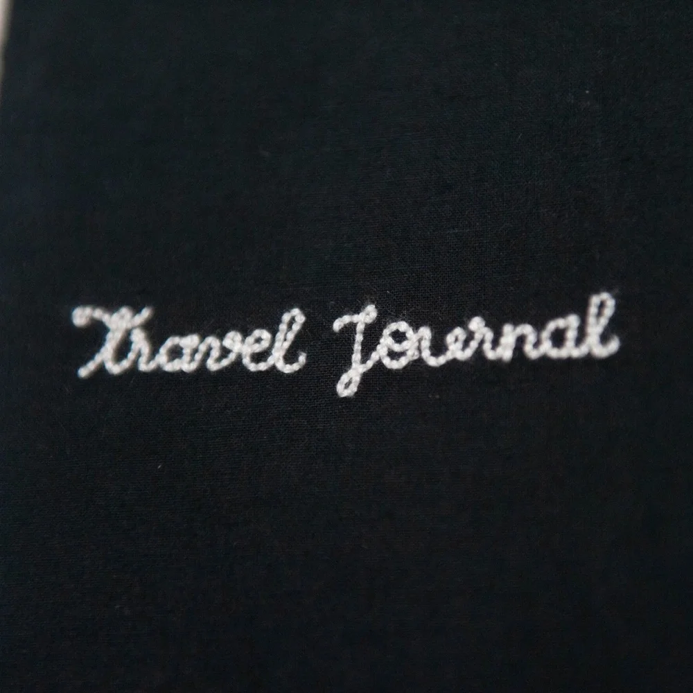 Print Fresh Fabric Travel Journal 10-Day Itinerary in Black
